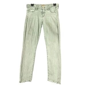 Mother Looker Womens 25 Skinny Jeans Raw Hem Stretch Designer Denim Frayed